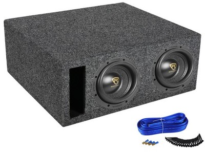 (2) Rockville W65K9D4 6.5'' 1000w Dual 4-Ohm Subwoofers+Vented Sub Box Enclosure