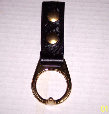 #ad New Basketweave Leather Baton Holder Brass Snap Ca Corrections Sam browne belt $12.50
