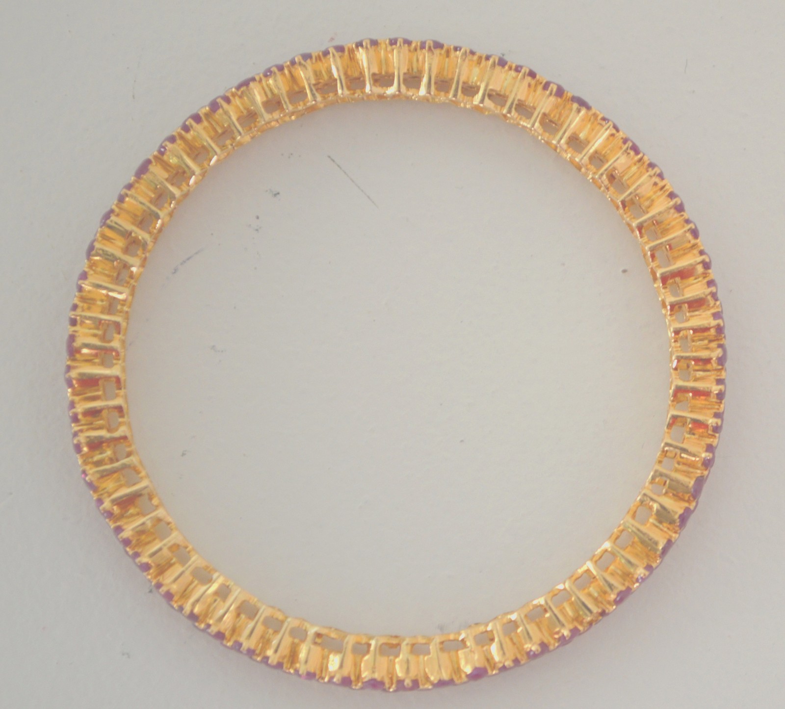 22K Gold RUBY Bangle Bracelet Yellow Solid - image 4