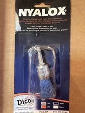 Dico 3/4" Nyalox End Brush Blue Fine Grit 240 -  1/4" Hex Mandrel 7200027 -- NEW