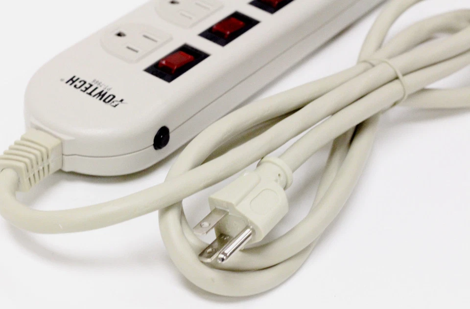 6 Outlet Surge Power Strip with 6 Lighted ON/OFF Switches ONE Switch Every Plug - Image 4 of 4