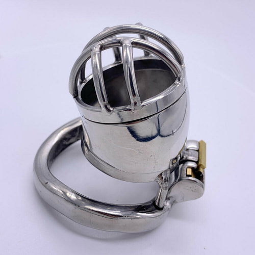 Male Stainless Steel Penis Chastity Cock Cage Men's Locking Device 3 Size Rings - Picture 18 of 41