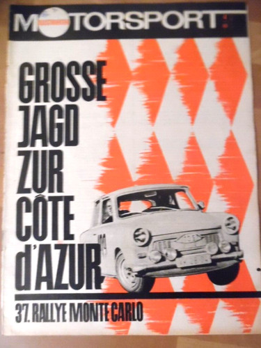 ILLUSTRIERTER MOTORSPORT 4- 1968 Rallye Monte Carlo Vauxhall BMW Paul Friedrichs