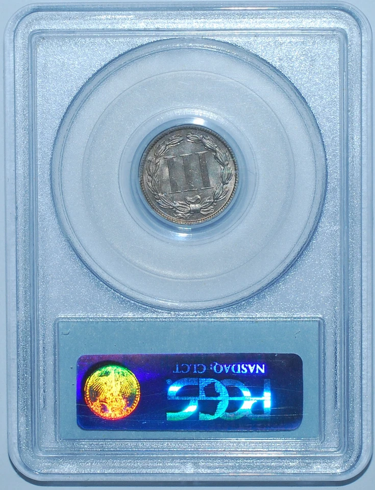 1872 PCGS MS64 Three Cent Nickel - Image 2 of 2