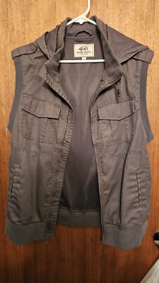 Marc ECKO Unltd Unlimited Gray Hoody Vest  Men s Large Vintage Rocawear Fubu Era