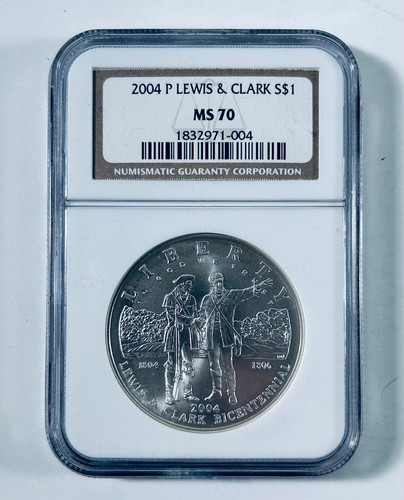 2004 P Lewis & Clark Commemorative Silver Dollar $1, NGC MS70 - 第 1/2 張圖片