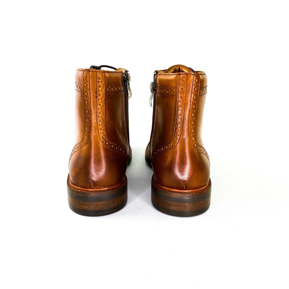 Nordstrom Men\'s Shop Grant Medallion Toe Side-Zip Brogue Brown Leather Boots Introducing The NEW Elias Side-Zip Boot The Elias Side-Zip  main image 3