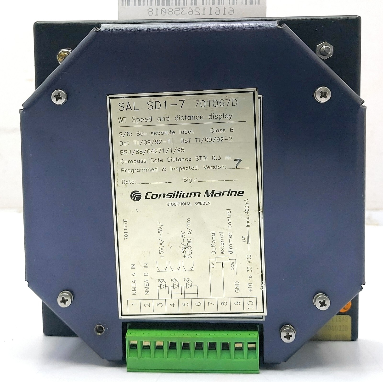 Consilium Marine SAL SD1-7 701067D Speed and Distance Display