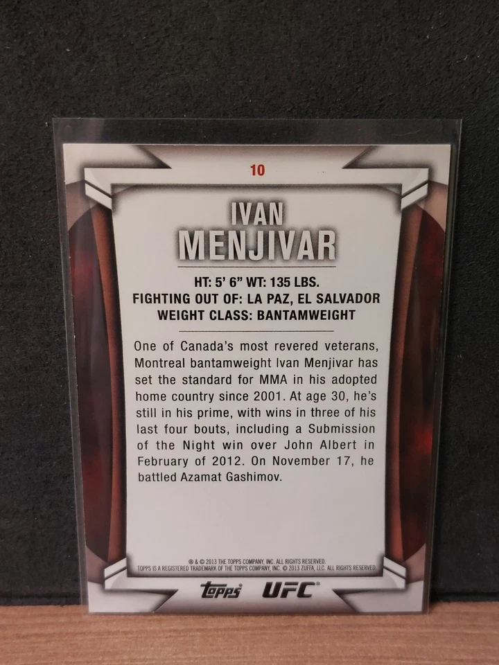 Ivan Menjivar #10 2013 Topps UFC Knockout Gold #123/188 - Image 2 of 2