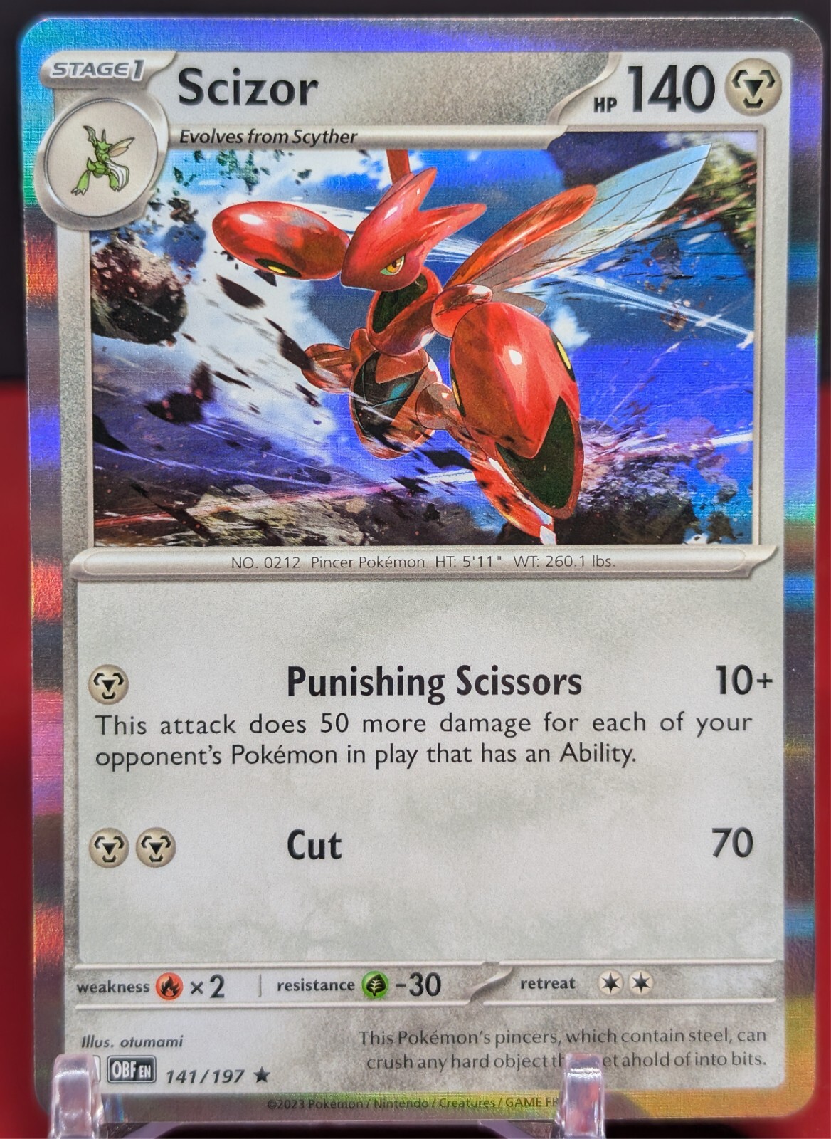 Pokemon Scizor #141/197 Obsidian Flames Holo