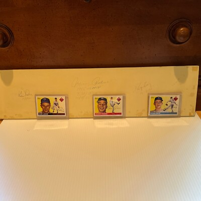 #ad MLB Signed Pitching Rubber of 1955 Dodgers Word Series Pitchers plus cards RARE $99.99
