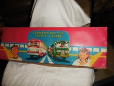 Vintage 6 Assorted Friction Trucks and Buses Made in Japan AOSHIN MIB COMPLETE 