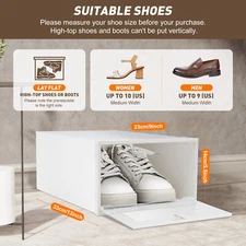 20pcs Stackable Shoe Storage Box Durable Plastic Sneaker Display Case Organizer