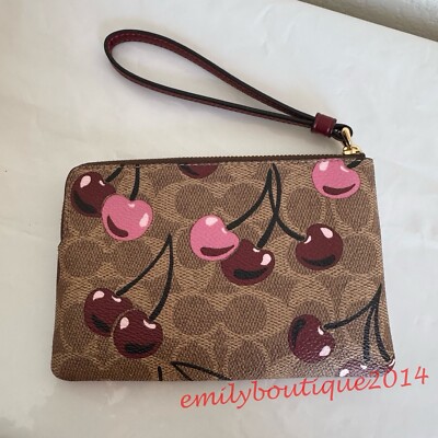 NWT Coach CAA71 Gallery Tote Bag In Signature Canvas & Cherry