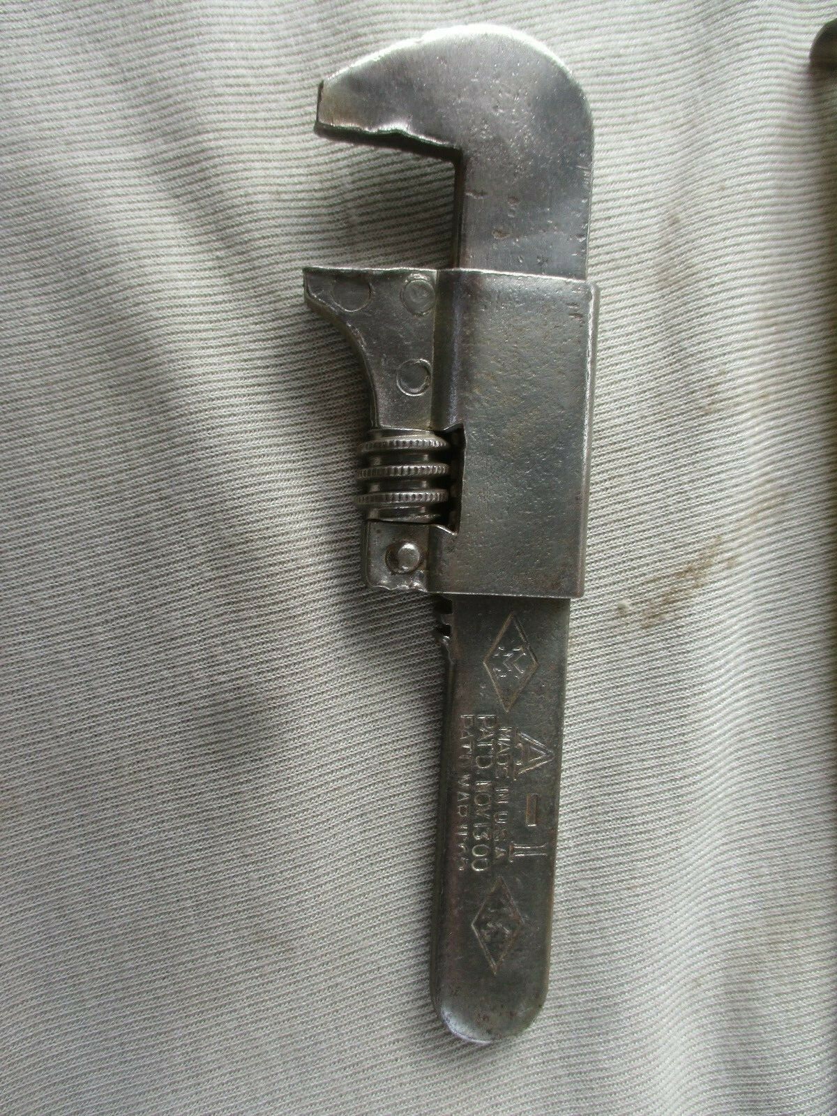 FRANK MOSSBERG CO. A1 ADJUSTABLE BIKE WRENCH, Pat. Nov1300 & Mar11