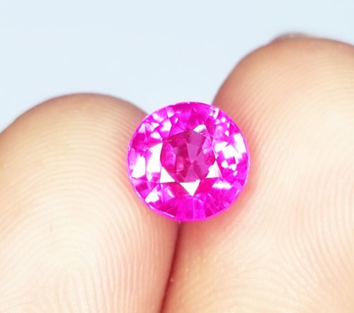 Loose Gemstone 1.87 Ct Natural Pink Sapphire Untreated Certified Round Cut Gems - Picture 3 of 10