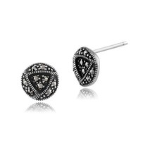 Rennie Mackintosh Rund Markasit Ohrstecker Ohrringe 925 Sterlingsilber