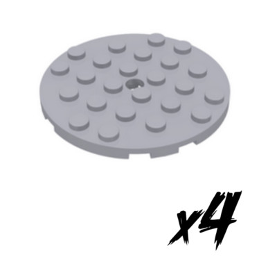 4x LEGO 11213   Platte 6 x 6   plate round   hellgrau   Light Bluish Gray