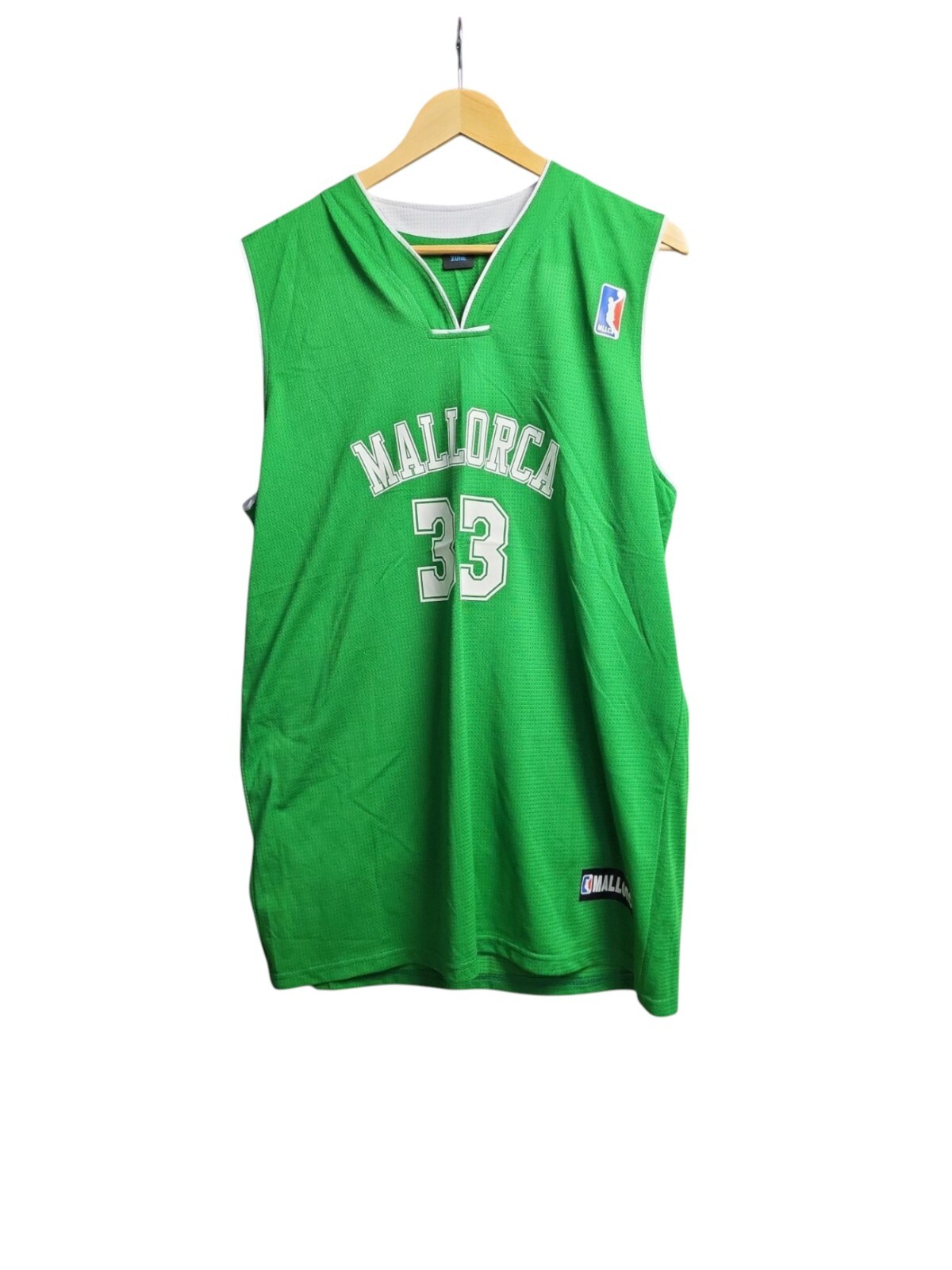 Vintage Mallorca Basketball Jersey Green 33 Mesh Tank Top NBA Style L