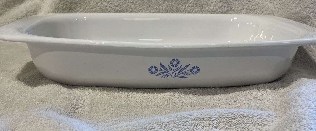 Vintage Corning Ware Corningware Blue Cornflower Open Roaster P-21