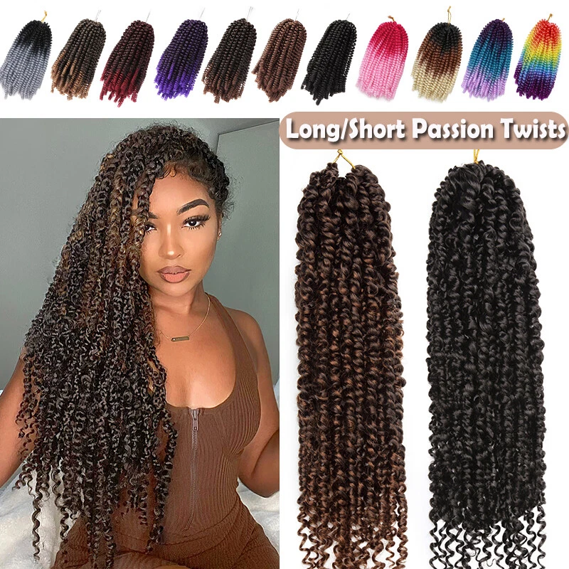 Long Passion Twist Curly Braids Pre Looped Faux Locs Braiding Hair Extensions UK