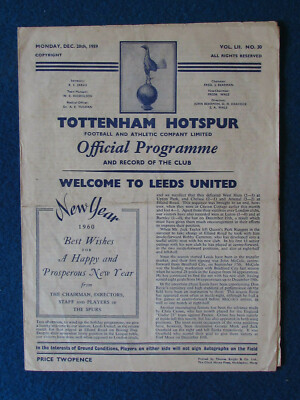 Tottenham Hotspur v Leeds United 28/12/59 Programme | eBay