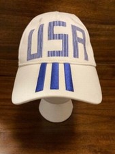 Adidas USA Three Stripe white blue embroidered Adjustable Youth hat cap
