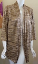 Cj Banks Sz 2x Lux Metallic Gold Open Knit 3/4 Rich Art-to-wear Jacket