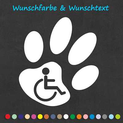 AUFKLEBER Assistenzhund 4   WUNSCHFARBE & TEXT   Service Dog Auto Sticker