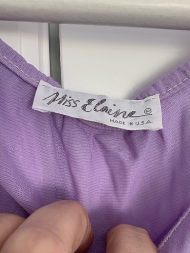 Vintage Petite Small Purple Miss Elaine Silky Nightgown and Robe set - Picture 9 of 12