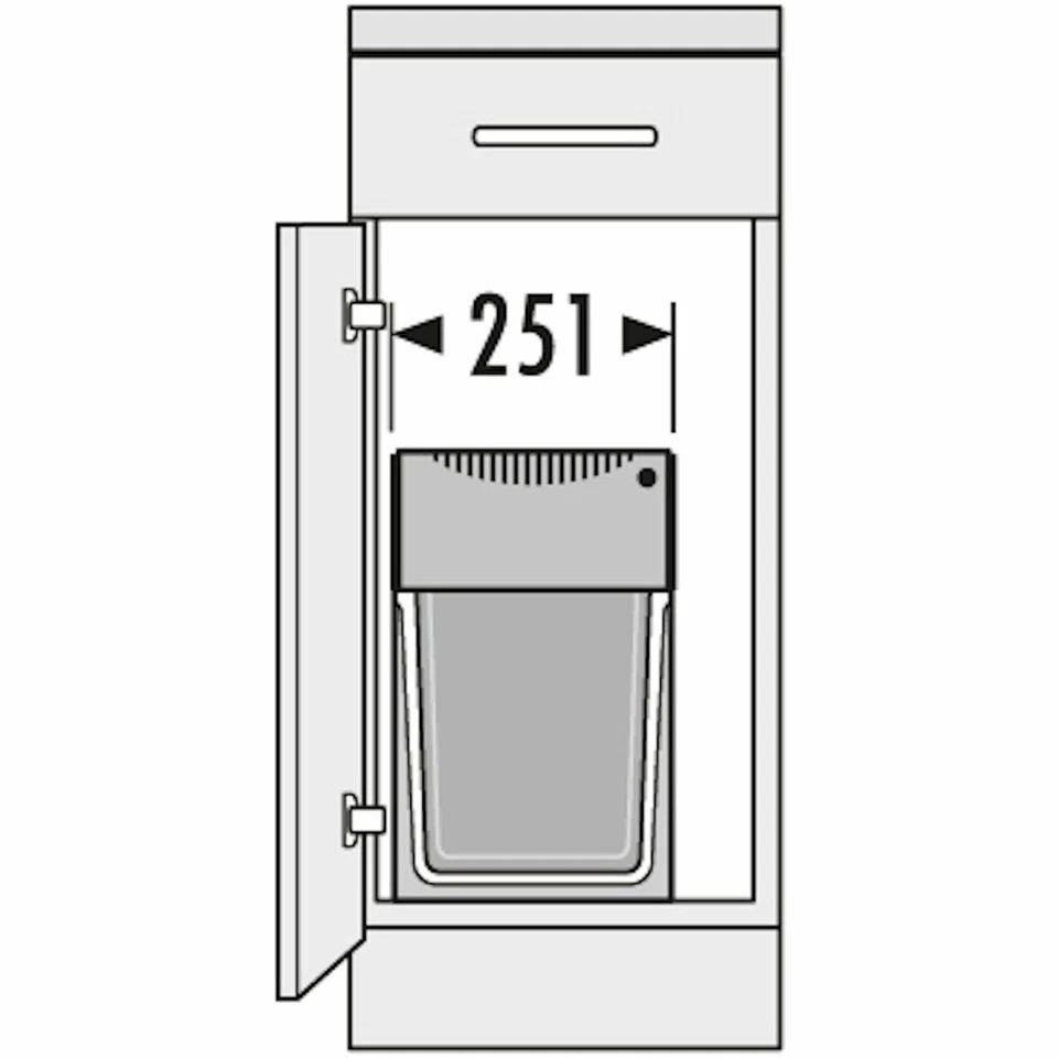 Abfallsammler Terzett 10L/10L/10L Dunkelgrau Abfalltrennsystem Hailo 3666131 - Bild 3 von 3