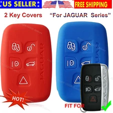 2x Silicone Case Protector Entry Remote Fob Cover Smart Holder Skin 4 Jaguar Key