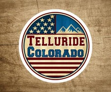 Telluride Colorado Skiing Mountains Stars And Stripes Decal Sticker 3" Snowboard