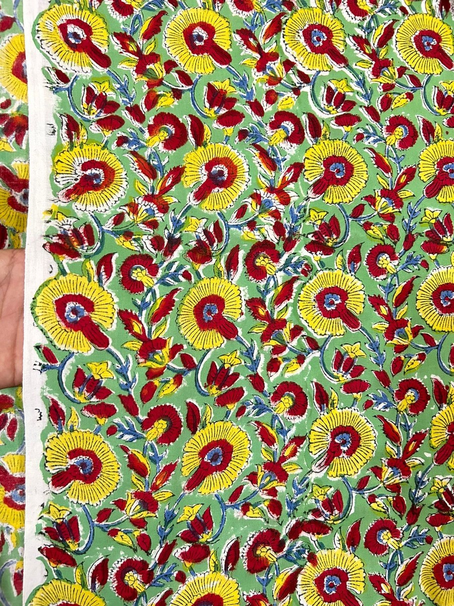 Floral Sanganeri Print Cotton Fabric At Rs 110/meter In Jaipur | ID - Foto 8