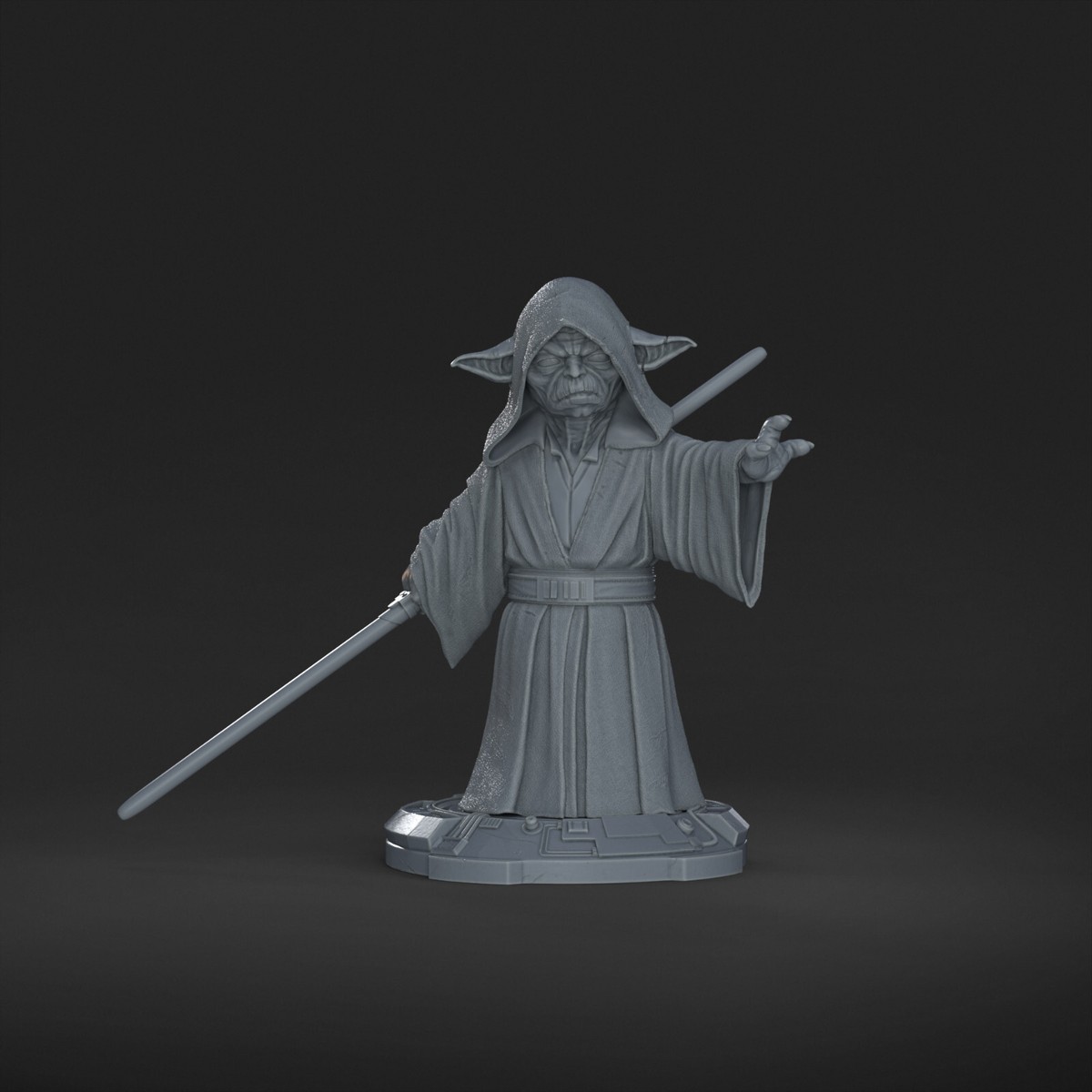 Darth Yoda 3D Printed Figure, Dark Side Jedi Master