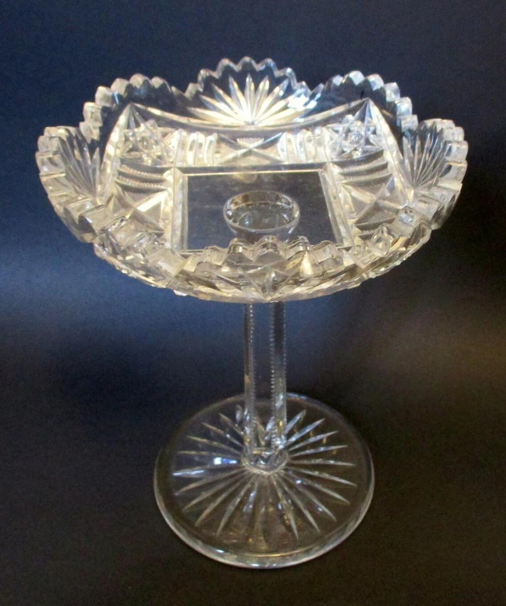 outlet storeonline American Brilliant Cut Glass Footed Jar Candy Dish ...