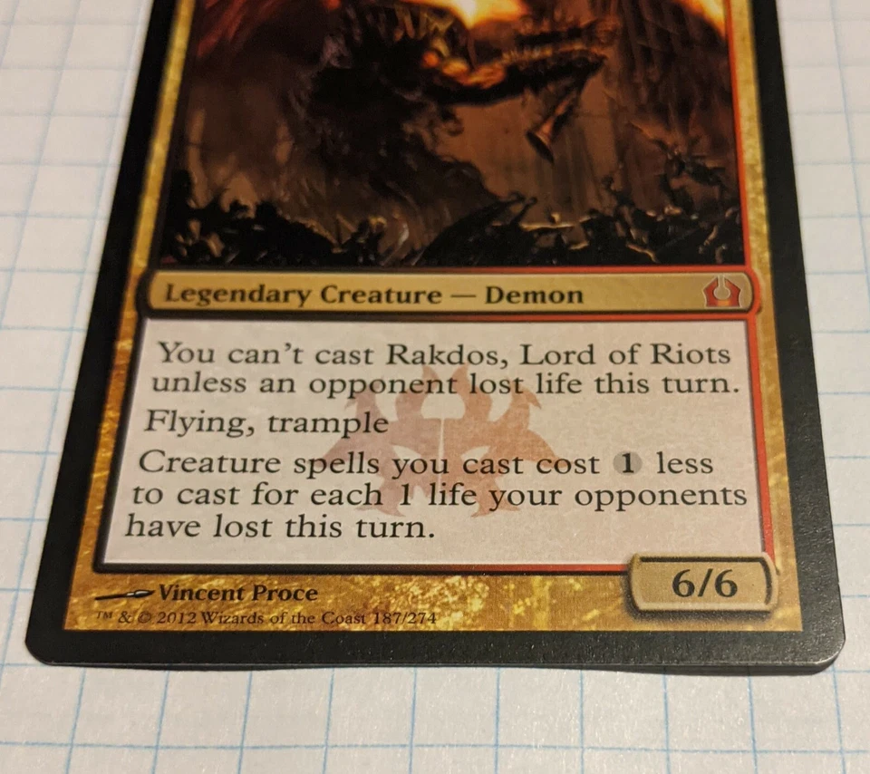MTG Rakdos, Lord of Riots 187/274 LP Mythic Return to Ravnica - Image 3 of 4
