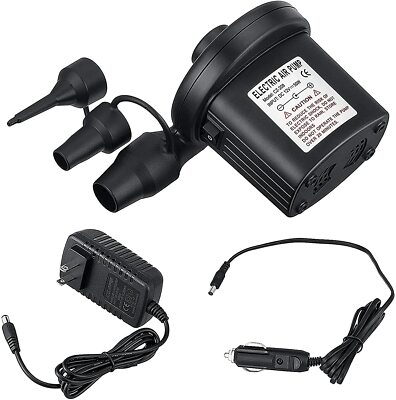 Air Pump 110V AC/12V DC with 3 Nozzles Air Pump, Portable Quick-Fill VacLife