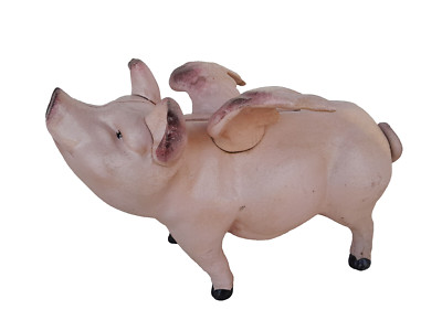 Spardose rosa lustige große geflügelte Sparsau Geschenk Eisen Vintage Eycatcher1