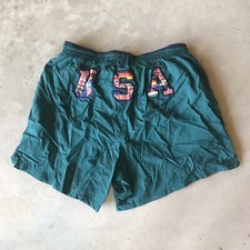 Mens Vintage USA Olympic Speedo Swimsuit Swim Trunks Large