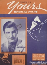 Yours (Quiereme Mucho) 1937 Vintage Sheet Music Jimmy Blair Jack Sherr Marks