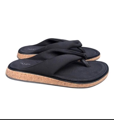 RAG BONE women Parque black recycled neoprene flip flops sandals slide  Size 38
