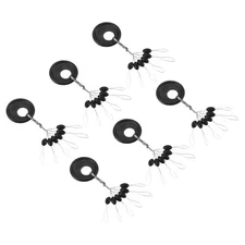 600Pcs Fishing Bobber Beads Stoppers 6 in 1 Float Sinker Stops Oval L, Black