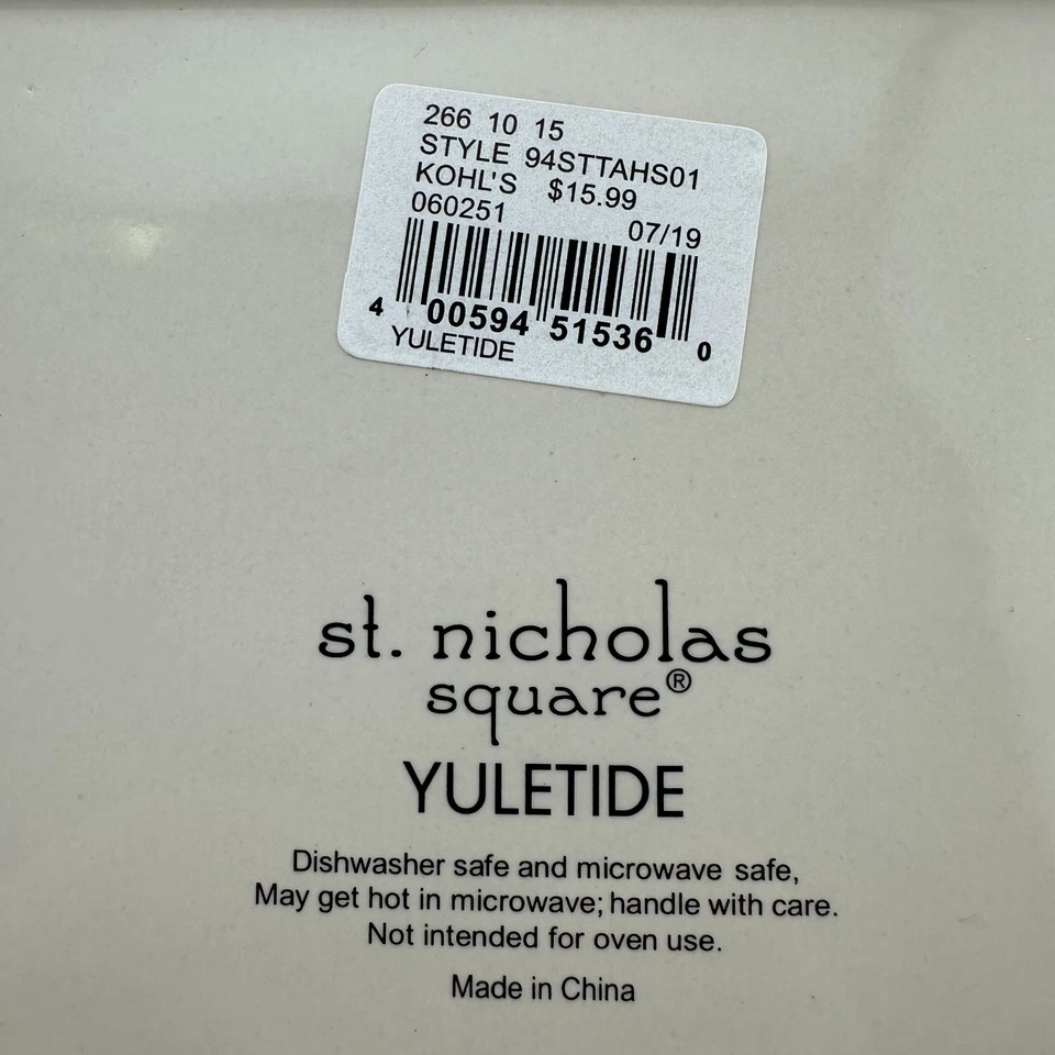 ST. NICHOLAS SQUARE YULETIDE SNOWMAN PLATE HOLIDAY CHRISTMAS STONEWARE, 8.5 inch - Image 3 of 4