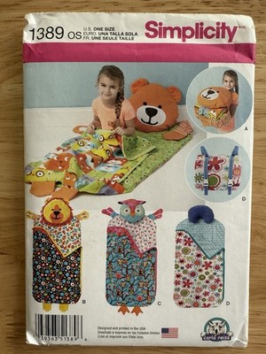 Simplicity 1389 Carla Reiss Childs Nap Packs Sleeping Bags Sewing Pattern