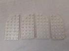 4 x Lego 712 + 713 Plate Rounded White Vintage Train (2)