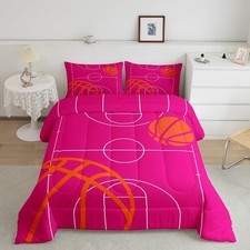 Jejeloiu Basketball Comforter Set Full Size Kids Basketball Court Comforter