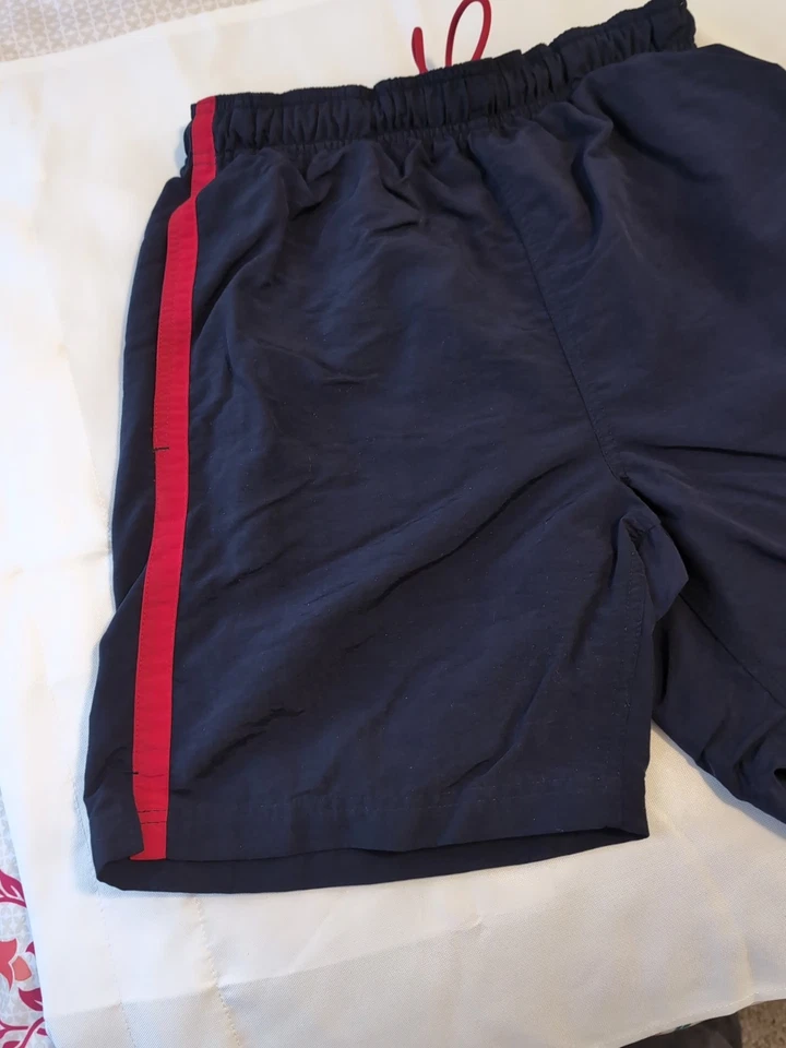 Bañador Mossimo Vintage Para Hombre Pequeño Azul Malla Forrado Cordón Retro Y2K Foto 3 de 4