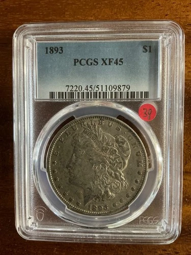 1893 $1 Morgan Silver Dollar XF45 PCGS