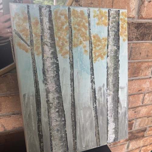 Original Hand-painted Birch Tree Forest Painting - Picture 6 of 8